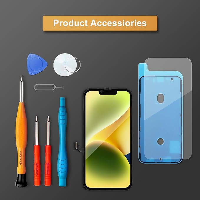 LL TRADER Screen Replacement for iPhone 14 Plus 6.7" LCD Retina FHD Display COF Touch Screen Digitizer with Repair Tool Kits, Waterproof Tape, Screen Protector (Truetone programable) 2025 New
