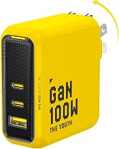 AOHI Youth 100W GaN USB C Wall Charger, 3-Port Laptop Fast Charger Type C Power Adapter PPS PD for MacBook Pro/Air, iPad Pro, iPhone 17/16 Pro Max, Galaxy S24 Ultra/Note, Pixel, Steam Deck, Yellow - Image 1