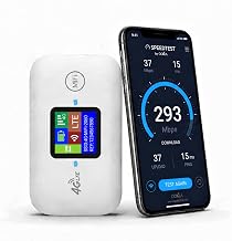 4G LTE Mobile WiFi Hotspot Unlocked,Portable WiFi Router High Speed Travel Hotspot Mini Mobile Router – 3000 mAh Battery – Connects up to 10 Devices - WPA2-PSK Security