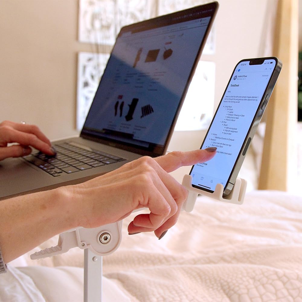 Portable Workstation Lap Desk with Adjustable Height & Tilt – White