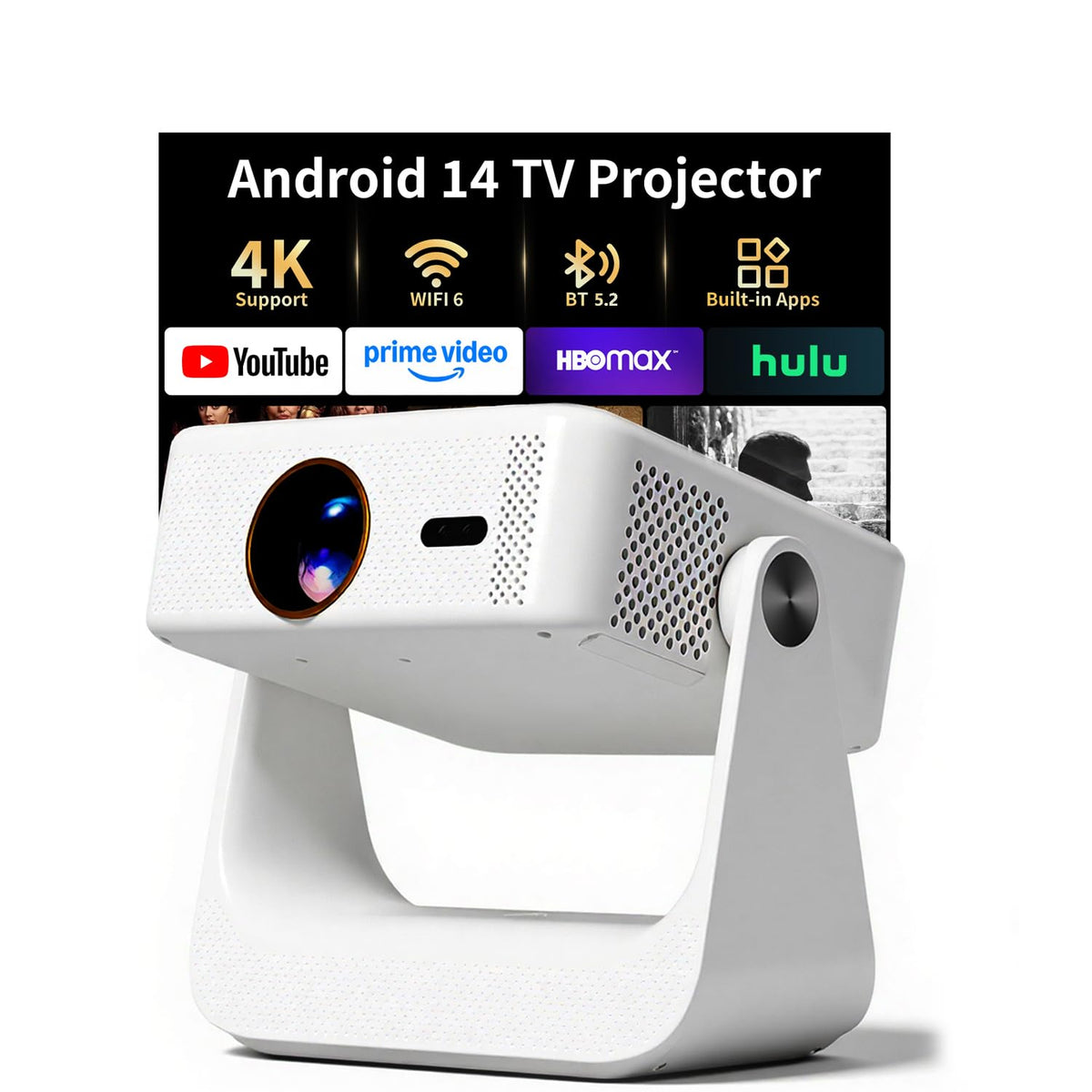 Home Theater Movie Projectors , Smart Projector with Wifi and Bluetooth