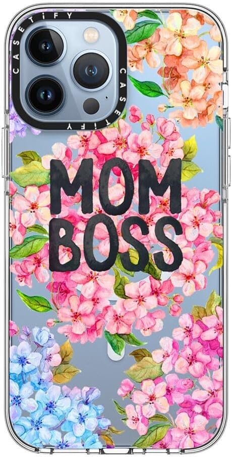 CASETiFY Clear iPhone 13 Pro Max Case [Not Yellowing / 6.6 ft. 3X Military Grade Drop Protection/Compatible with Magsafe] - MOM BOSS - Clear