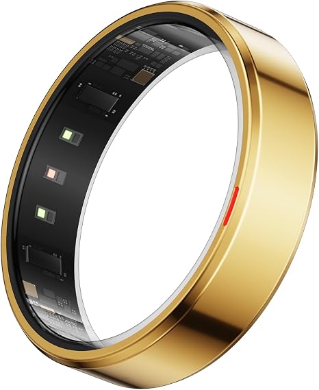 POBOVi Gen 2 Titanium Smart Ring, Gold, Polished, Size 7