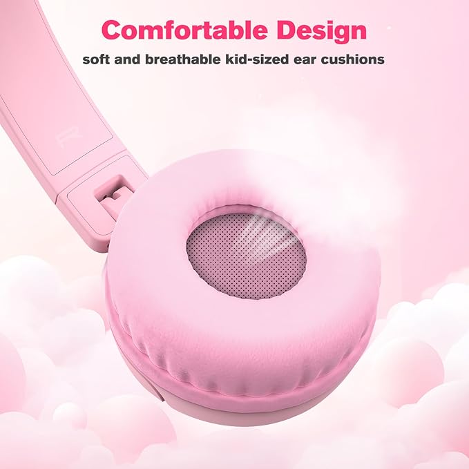 K6 Kids Headphones USB C, 85dB Safe Volume Headphones for Kids, Stereo Sound Foldable Headphone for School, Comfortable Fit On-Ear Headphone for Smartphones/iPad/Tablet/Plane/Travel