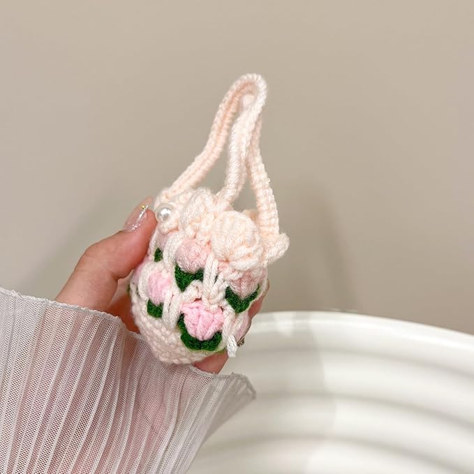 Yatchen Plush Case for AirPods 3, Kawaii Cute 3D Cartoon Fur Flower Basket Design Funny Mini Airpods 3rd Generation Cover with Keychain Protective Case Women Girls for AirPods 3