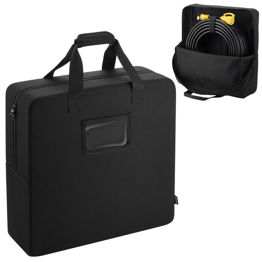 RV Extension Cord Storage Bag Generator Cable Organizer Bag Heavy Duty Generator Cords Carrying Case Universal Cable Management Tote for EV Charging Cables, Jumper Cables, Garden Hoses