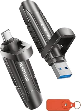 MOVE SPEED 1TB Flash Drive with 1000MB/s Read Write Speed, USB 3.2 Gen2+Type C Dual Port USB Flash Drives, Thumb Drive for iPhone 15, 16, 17 Series/MacBook/Android Phone/Audio etc(1 Pack)