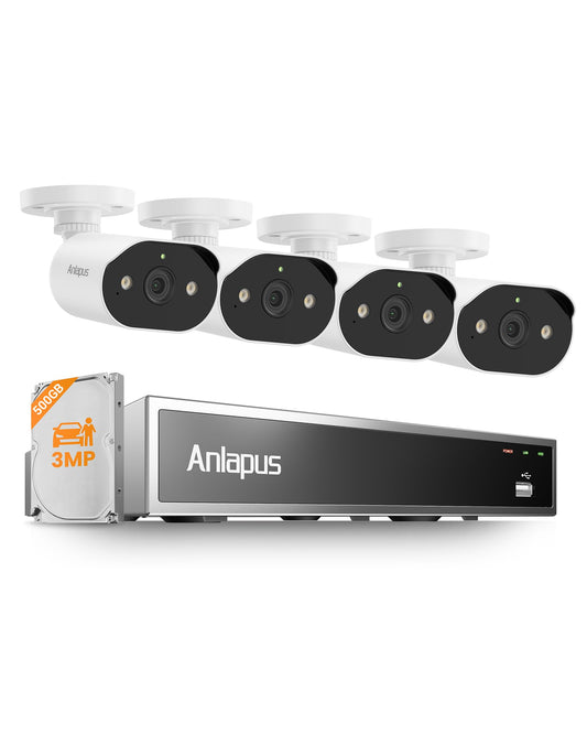 Anlapus 8CH 5MP PoE NVR Security System, 4 x 3MP Aud | Smart Home - Image 1