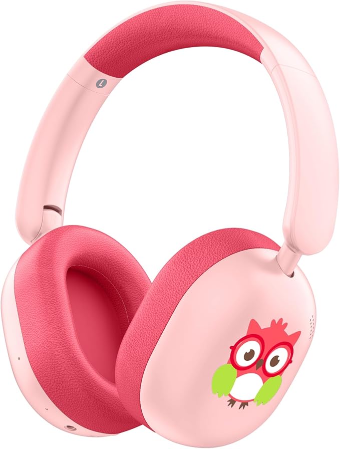 LOBKIN Kids Headphones Bluetooth 6.0,Over Ear Kids Headphones Wireless with Mic 55H Playtime AUX Cord 85dB Safe Volume Limited Foldable Design for Boys Girls Travel/School/iPad