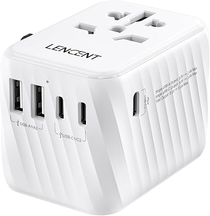 LENCENT Universal Travel Power Adapter, International AC Plug Adaptor