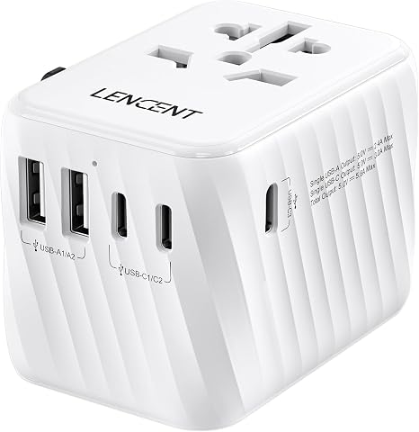LENCENT Universal Travel Power Adapter, International AC Plug Adaptor