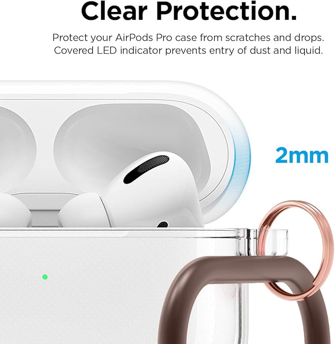elago Compatible with AirPods Pro Case Clear - High Rating, TPU Transparent Shockproof, Protective Case Cover with Keychain, Gel Tape Included, Wireless Charging [Transparent]