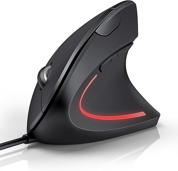 TECKNET Wired Mouse, Comfortable Ergonomic Mouse with 6400 DPI