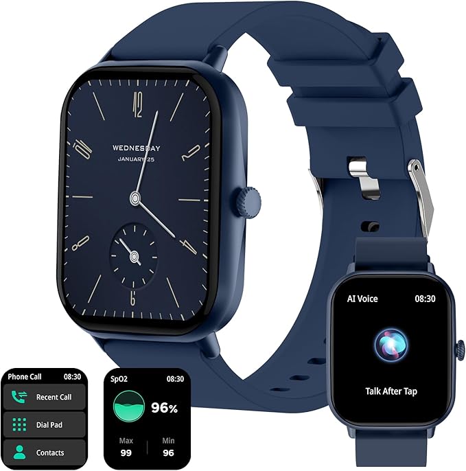 Fire-Boltt Ninja Call Pro Max 51.05mm (2.01 inch) HD Display Smart Watch, Bluetooth Calling, 120+ Sports Modes, Health Suite, Voice Assistance (Blue)