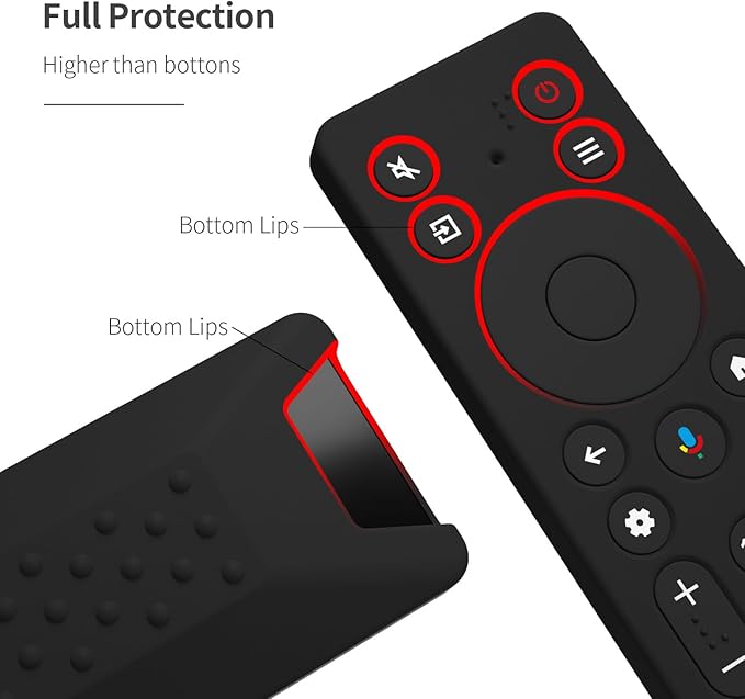 Silicone Cover for TCL RC813A Remote 2025 QM6K Series Remote Silicone Protective Skin Case Anti-Slip Cover with Lanyard(Black)