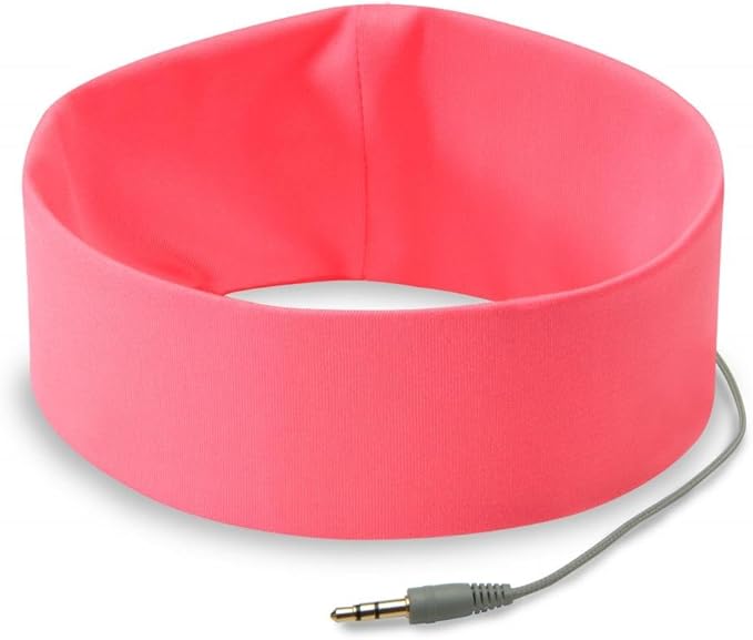 AcousticSheep SleepPhones Classic | Corded Headphones for Sleep, Travel, and More | The Original and Most Comfortable Headphones for Sleeping | Sunset Pink - Breeze Fabric (Size M)
