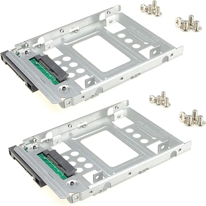 2.5" SSD to 3.5" SATA HDD Adapter Caddy Tray Hot Swap Plug, Pack of 2