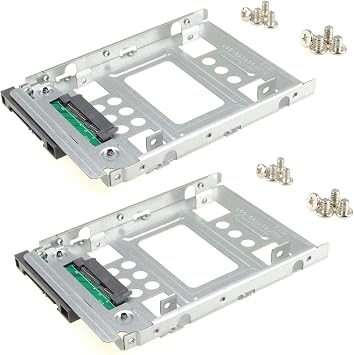 2.5" SSD to 3.5" SATA HDD Adapter Caddy Tray Hot Swap Plug, Pack of 2