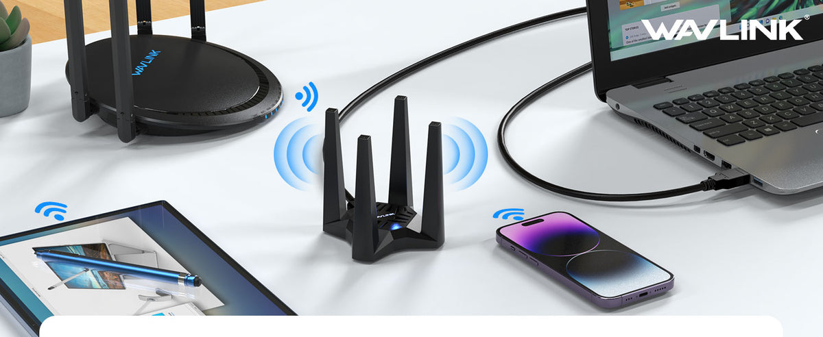WAVLINK AX1800 USB WiFi 6 Adapter for Desktop PC, Dual Band PC WiFi Adapter
