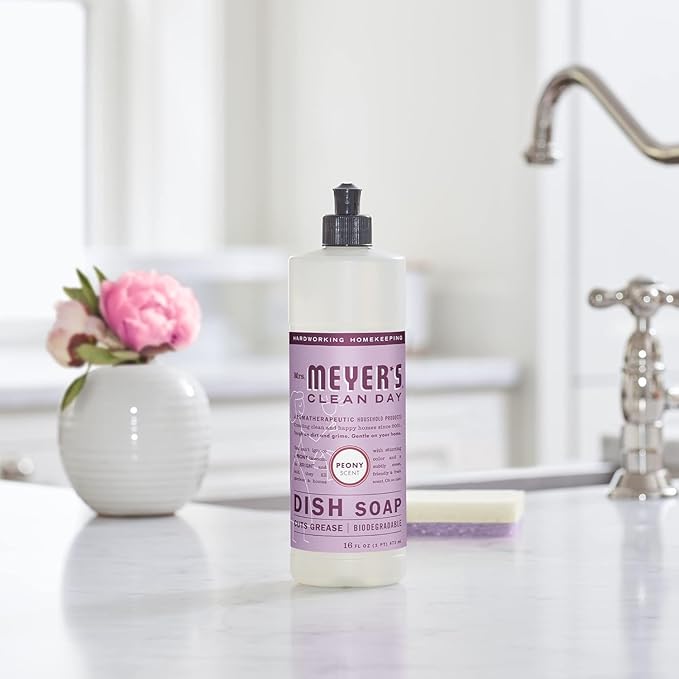 Mrs. MEYER'S CLEAN DAY Variety, 2 Liquid Hand Soap 12.5 OZ, 1 Liquid Dish Soap, 16 FL OZ (Peony)