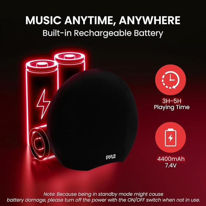 Pyle 280W Portable Bluetooth Speaker – Dual 3" Wireless Speakers with IPX5 Waterproof, Built-in Battery, USB, MP3, AUX, TWS Pairing, LED Display, Remote, Echo Control & Wireless Microphone