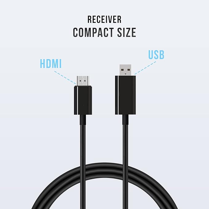 USB-C to HDMI Wireless Extender Kit, USB-C Transmitter HDMI Receiver 10M/30Ft. for Laptop, Phone | Supports Airplay, SmartView, Screen Mirror, Miracast by J-Tech Digital [JTECH-WDEX-10M]