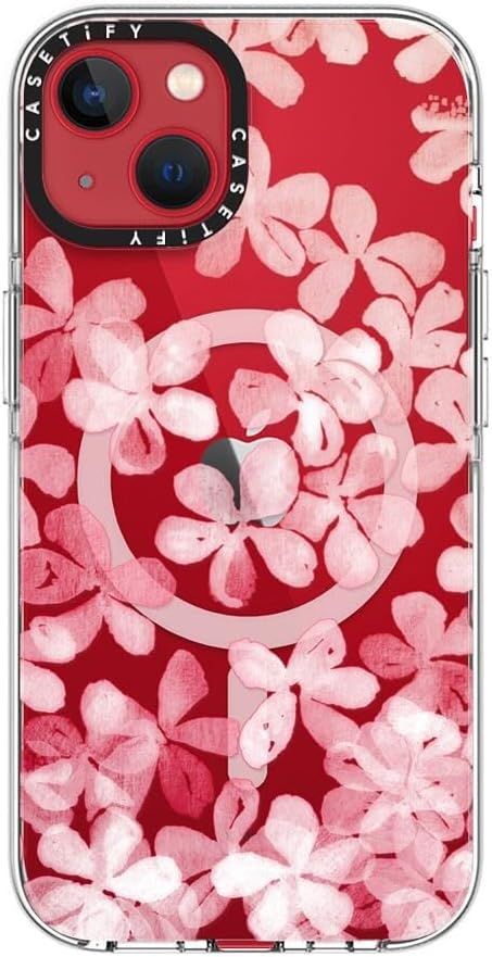CASETiFY Clear iPhone 13 Case [Not Yellowing / 6.6 ft. 3X Military Grade Drop Protection/Compatible with Magsafe] - Spring Blossoms - Clear