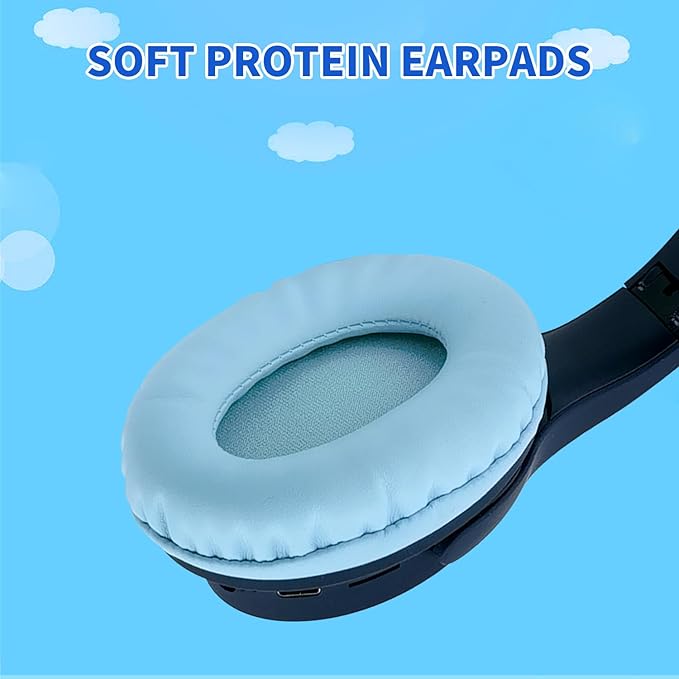 Kids Wireless Headphones, Bluetooth Toddler Headphones,Over Ear Isolation Headphone Foldable with Built-in Mic for Cell Phones TV Tablet School Network Boys Girls (e6 Blue)