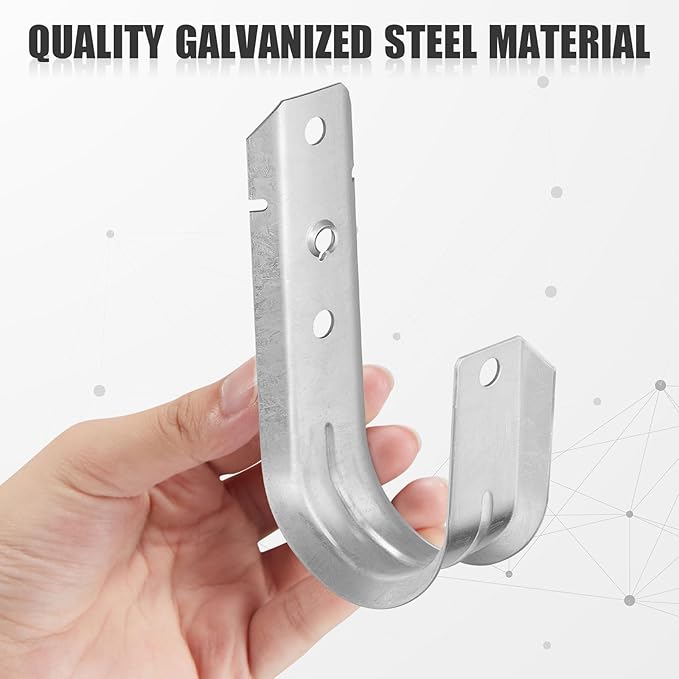 Blulu 30 Pcs 2" Cable Support J Hooks Heavy Duty Galvanized Steel Wire Management Cable J Hooks Hangers for Attaching to Vertical Surfaces Wall Mounting, Silver