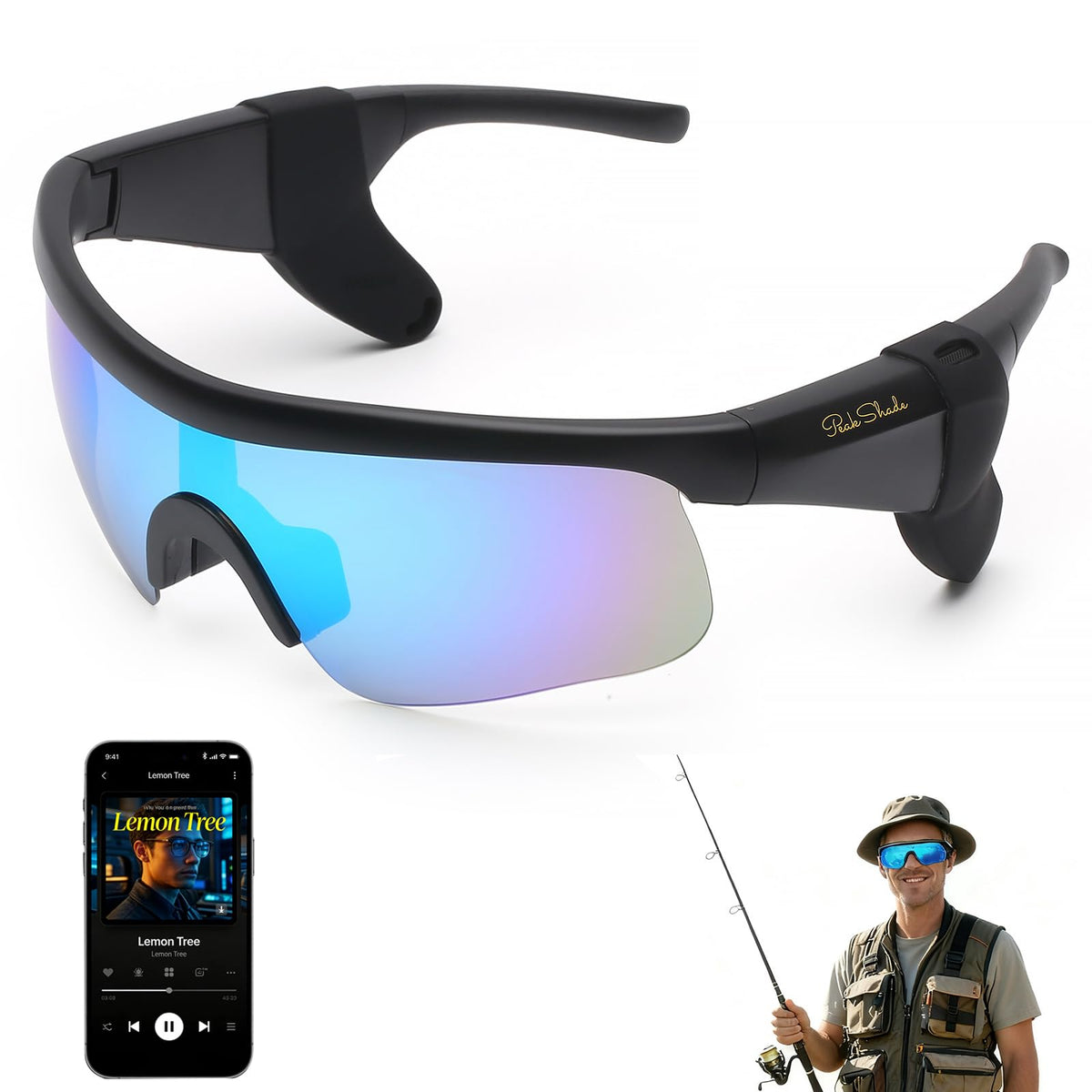 Bluetooth Sunglasses, Polarized UV400 Open-Ear Audio Glasses