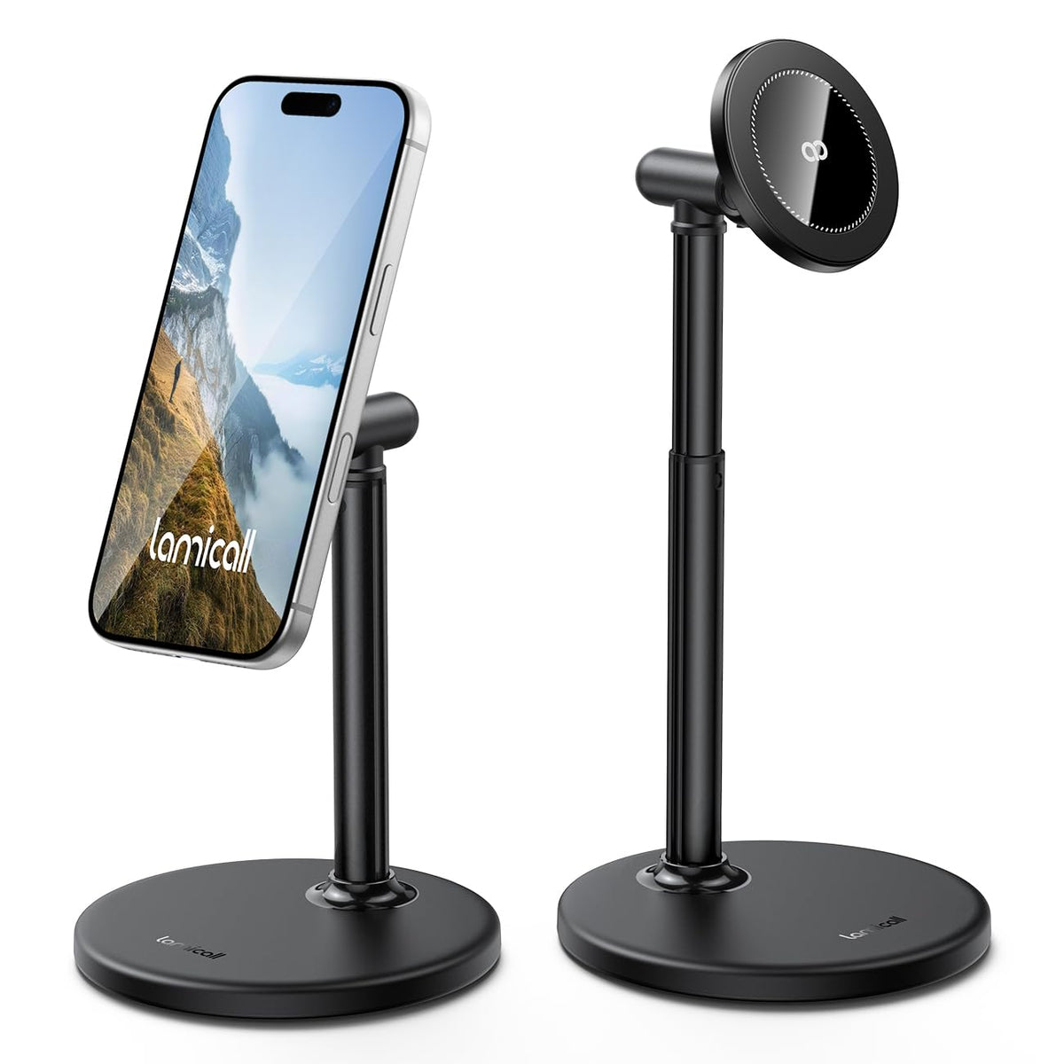 Lamicall Magnetic Phone Stand for Desk, Height Adjustable Holder for iPhone