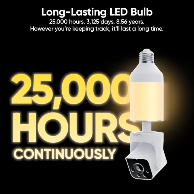 2K HD Outdoor Light Bulb Security Camera 2-Pack with 360 View Night Vision and Motion Detection