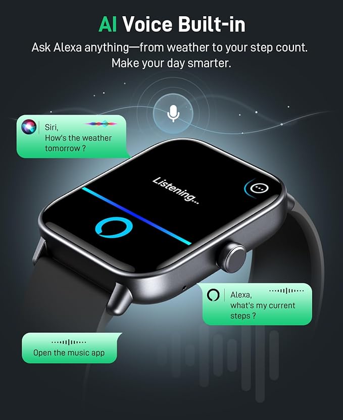 Smart Watches for Men (Android & iPhones), 1.85" HD Alexa Built-in Smart Wacth With Heart Rate Monitor, Sleep/Step Tracker, 120+ Sport Modes Fitness Tracker Watch for Women, IP68 Waterproof Watch