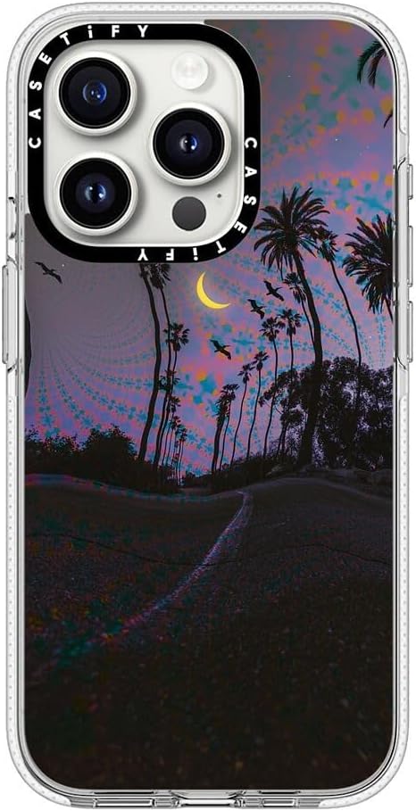 CASETiFY Clear iPhone 15 Pro Case [Not Yellowing / 6.6 ft. 3X Military Grade Drop Protection/Compatible with Magsafe] - Palm Vibes - Clear