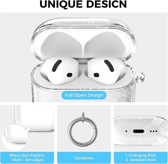 AhaStyle Clear Airpods 4 Case Cover with Cleaning Kit [Anti-Yellowing] Soft TPU Protective Covers Skin Designed for Apple AirPods 4th Generation 2024 Support USB-C Charging Case and Wireless Charging