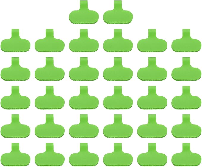 PATIKIL 2.4 x 1.5 Inch Cable Labels, 32 Pcs Electronic Cable Identification Tags Nylon Write on Wire Labels Oval Cord Tags Labeling for Electronics Management Organization, Green
