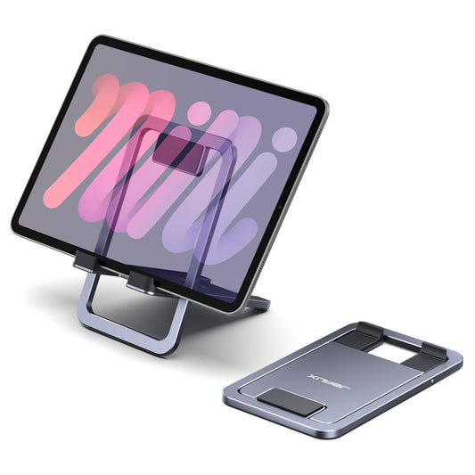 JSAUX Universal Tablet Stand, Fold-Flat Adjustable Holder, Gray