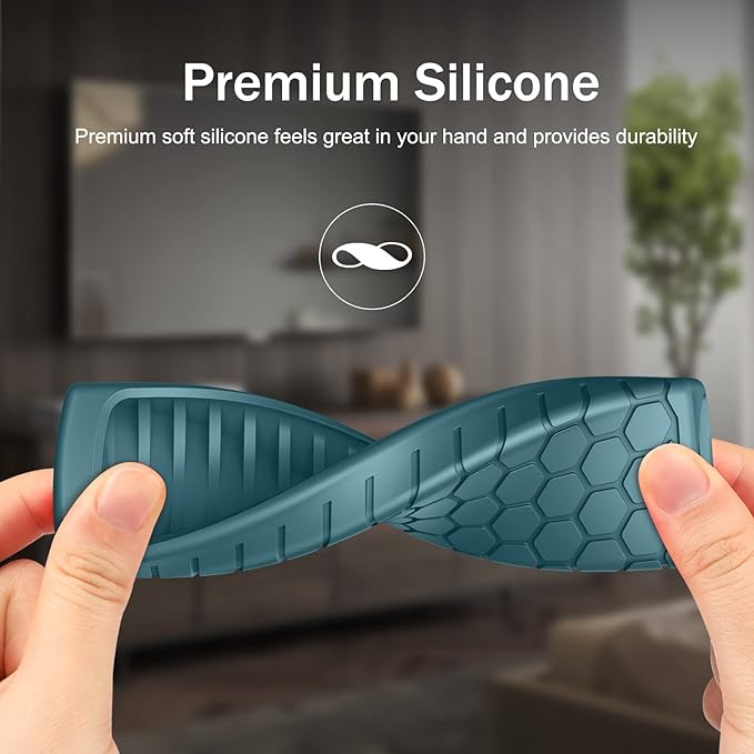 Fintie Silicone Case for Fire TV Stick 4K Max (2nd Gen)/Toshiba/Insignia/Pioneer/2-Series/4-Series/Omni Fire TV Remote - Anti Slip Shockproof Cover for Alexa Voice Remote Enhanced, Dark Cyan