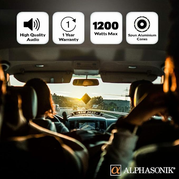 Alphasonik AS10DF 10" 1200 Watts 4-Ohm Down Fire Shallow Mount Flat Enclosed Sub woofer for Tight Spaces in Cars and Trucks, Slim Thin Loaded Subwoofer Air Tight Sealed Bass Enclosure