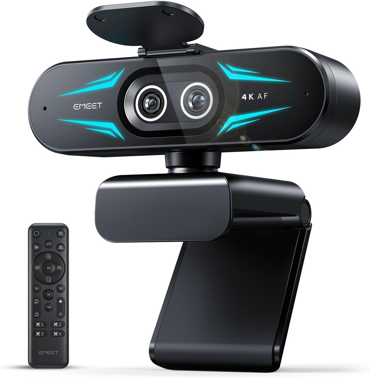 EMEET C60E Dual-Camera 4K Webcam for Streaming, Wide-Angle & Telephoto