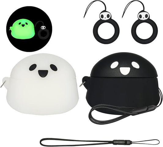 2 Packs Cute Luminous Ghost Face for AirPods Pro 2nd Generation Case Cover 2022 Released Silicone Accessories Set Kit for AirPods Pro 2 Gen Charging Case, Cartoon 3D Funny for AirPod Pro 2 Case
