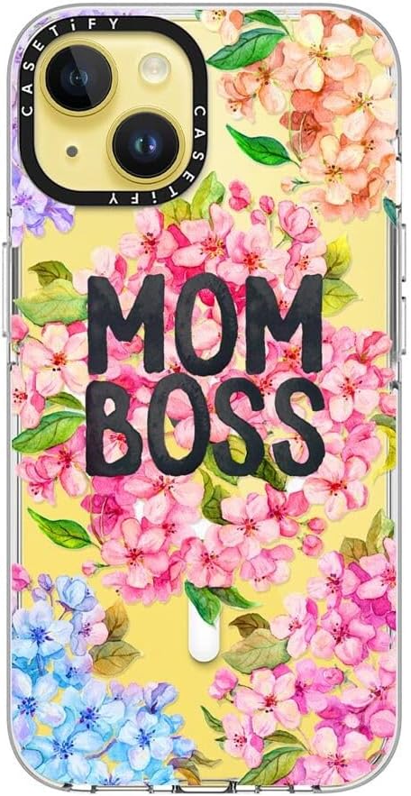 CASETiFY Clear iPhone 14 Case [Not Yellowing / 6.6 ft. 3X Military Grade Drop Protection/Compatible with Magsafe] - MOM BOSS - Clear