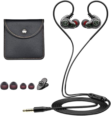 Dual Driver Wired Headphones 3.5mm Jack Earphones Plug in Ear Buds