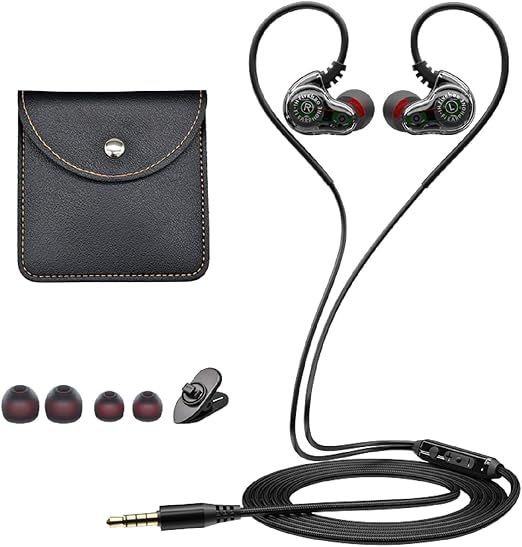 Dual Driver Wired Headphones 3.5mm Jack Earphones Plug in Ear Buds