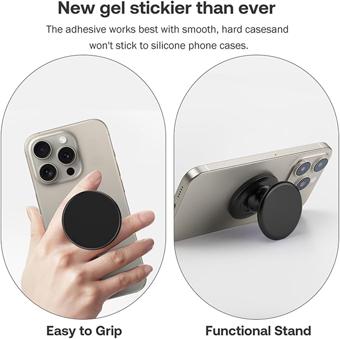 Macaron Solid Color Design Expandable and Collapsible Mobile Phone Grip Stand Holder for Phone Tablet Cell Phone Accessory, White