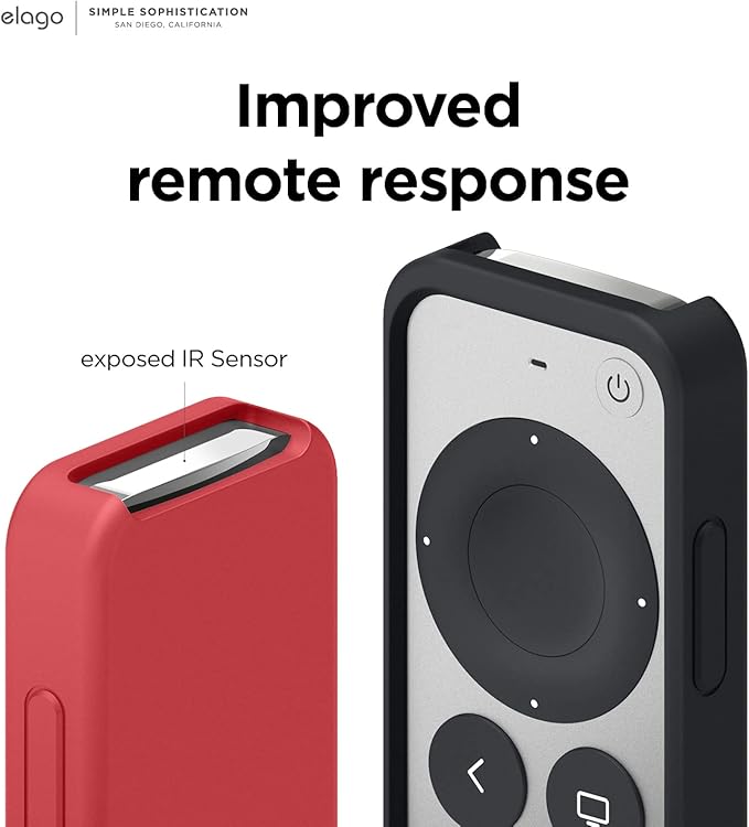 elago R2 Slim Case Compatible with 2022 Apple TV 4K HD Siri Remote 3rd Generation, Compatible with 2021 Apple TV Siri Remote 2nd - Slim, Light, Scratch-Free, Full Access to All Functions [Red]