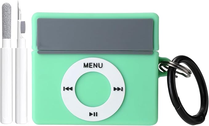 Maxjoy for Airpod 3rd Generation Case, Classic MP3 Design Kawaii Fun Cool Unique Stylish Case with Cleaner kit, Cute Soft Silicone Funny Air Pods Cases Cover for Airpods 3rd, Green