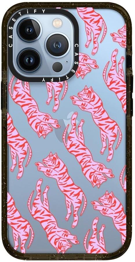 CASETiFY Impact iPhone 13 Pro Case [6.6ft Drop Protection] - Tigers by Grace Owen - Clear Black