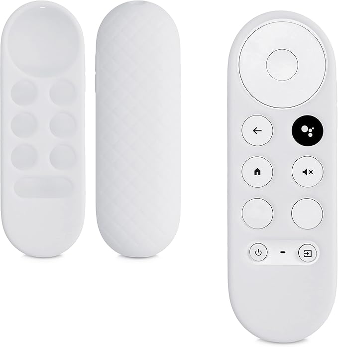 kwmobile Case Compatible with Google Chromecast 2020 4K / Chromecast 2022 HD Case - Soft Silicone Cover for Remote Control - White