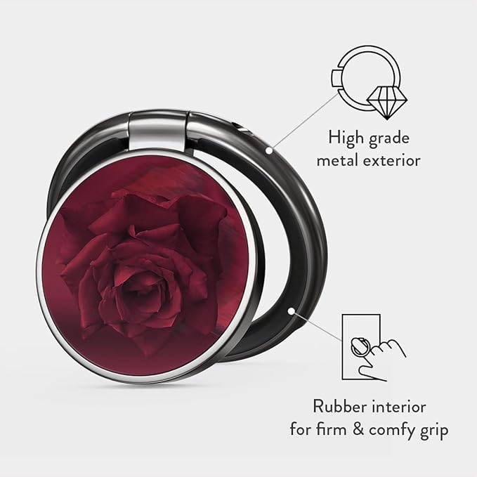 BURGA Cell Phone Ring, Holder Grip and Stand - Finger Phone Grip for Back of Smartphone Case, Kickstand 360 Rotation, Universal Ring for iPhone Samsung Galaxy Huawei Google Pixel, Stylish Accessories